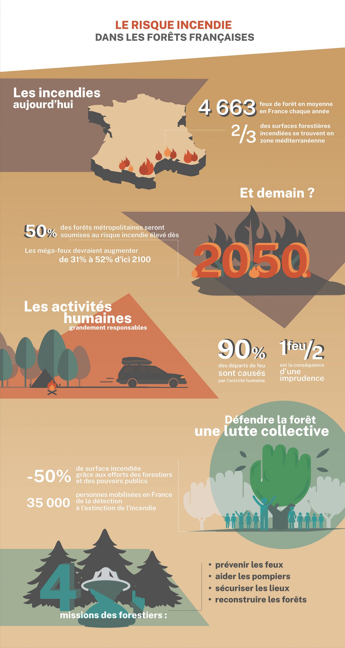 Infographie - Le risque incendie dans les forêts françaises 