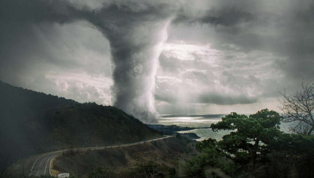Image d'un événement climatique extrême illustrant l'augmentation des coûts des catastrophes naturelles en 2025.