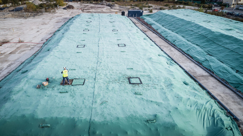 Prélèvement de sol sur un site pollué