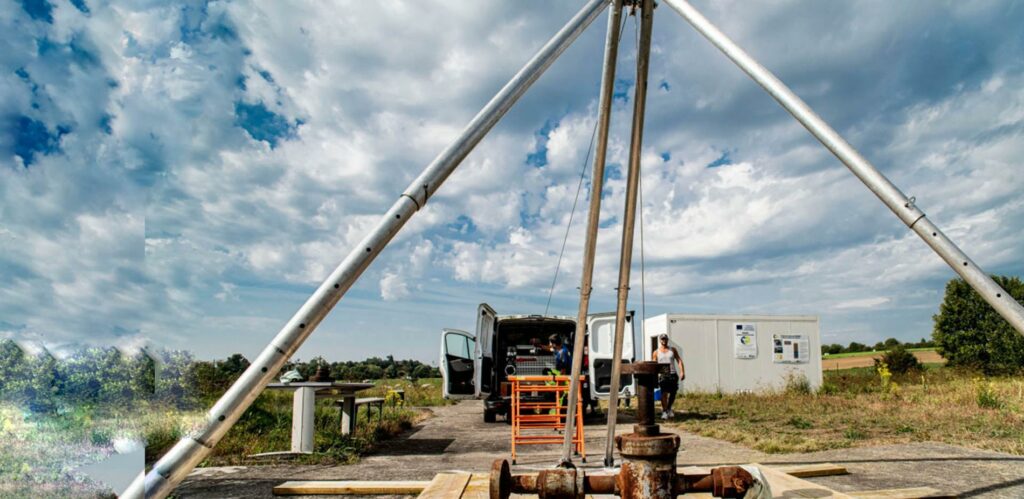 Site de forage recherchant de l’hydrogène naturel