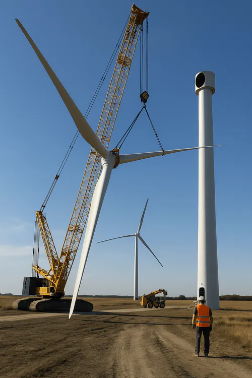 Démantèlement d’une éolienne et récupération des matériaux