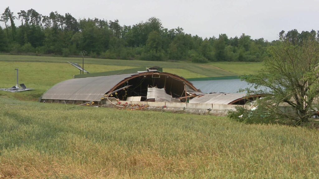 Installation économique endommagée par un événement climatique