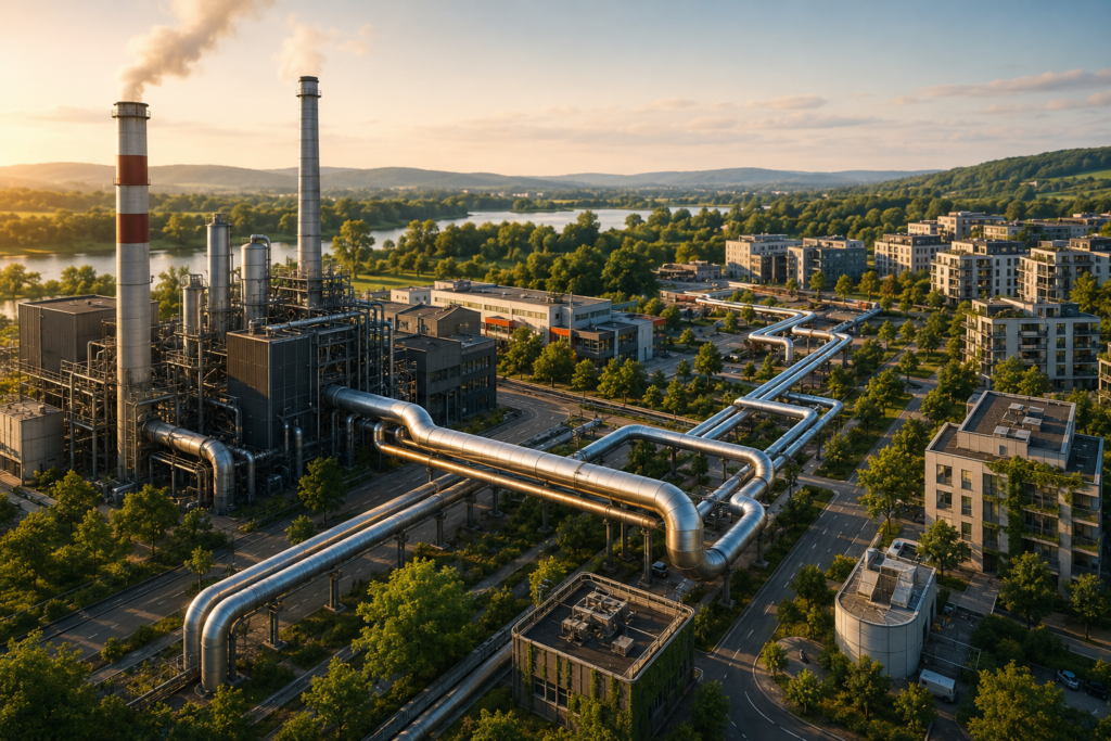 Infrastructure de valorisation de chaleur fatale entre entreprises.