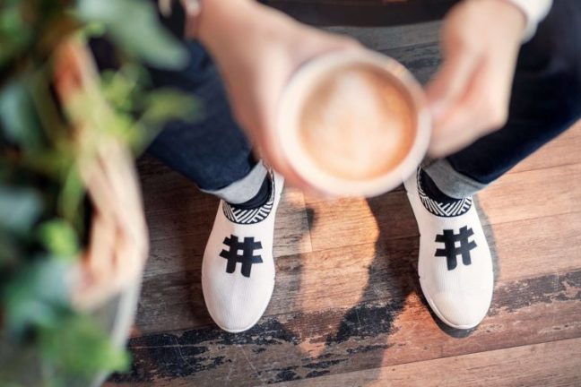 Des baskets fabriquées à partir de marc de café