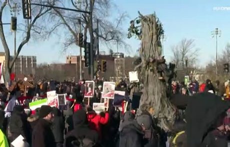 Des militants déguisés en oiseaux et en arbres se mobilisent pour la nature à la COP15 à Montréal